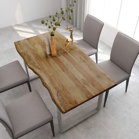NNEVL Dining Table 160x80x76 cm Solid Acacia Wood