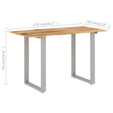 NNEVL Dining Table 118x58x76 cm Solid Acacia Wood