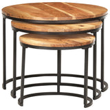 NNEVL Nesting Tables 3 pcs Solid Wood Acacia
