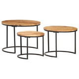 NNEVL Nesting Tables 3 pcs Solid Wood Acacia
