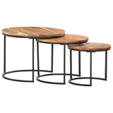 NNEVL Nesting Tables 3 pcs Solid Wood Acacia
