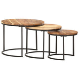 NNEVL Nesting Tables 3 pcs Solid Wood Acacia