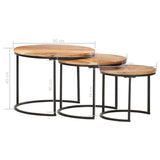 NNEVL Nesting Tables 3 pcs Solid Wood Acacia