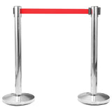 NNEVL Stanchion with Belt Airport Barrier Stainless Steel Silver