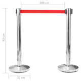 NNEVL Stanchion with Belt Airport Barrier Stainless Steel Silver