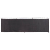 NNEVL Garden Raised Bed with 3 Pots 150x20x40 cm Poly Rattan Black