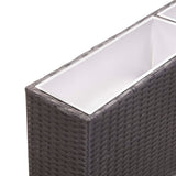 NNEVL Garden Raised Bed with 3 Pots 150x20x40 cm Poly Rattan Black