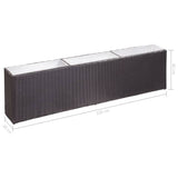 NNEVL Garden Raised Bed with 3 Pots 150x20x40 cm Poly Rattan Black