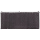 NNEVL Garden Raised Bed with 2 Pots 90x20x40 cm Poly Rattan Black
