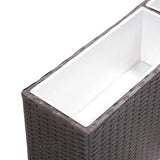 NNEVL Garden Raised Bed with 2 Pots 90x20x40 cm Poly Rattan Black