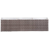 NNEVL Garden Raised Bed with 3 Pots 150x20x40 cm Poly Rattan Grey