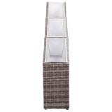 NNEVL Garden Raised Bed with 3 Pots 150x20x40 cm Poly Rattan Grey