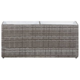 NNEVL Garden Raised Bed with 2 Pots 90x20x40 cm Poly Rattan Grey