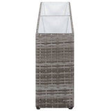 NNEVL Garden Raised Bed with 2 Pots 90x20x40 cm Poly Rattan Grey