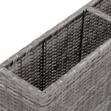 NNEVL Garden Raised Bed with 2 Pots 90x20x40 cm Poly Rattan Grey