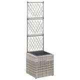 NNEVL Trellis Raised Bed with 1 Pot 30x30x107 cm Poly Rattan Grey