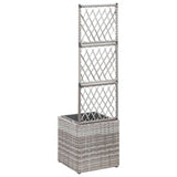 NNEVL Trellis Raised Bed with 1 Pot 30x30x107 cm Poly Rattan Grey