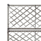 NNEVL Trellis Raised Bed with 2 Pots 58x30x107 cm Poly Rattan Grey