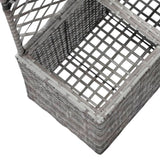 NNEVL Trellis Raised Bed with 2 Pots 58x30x107 cm Poly Rattan Grey