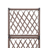 NNEVL Trellis Raised Bed with 1 Pot 30x30x107 cm Poly Rattan Brown