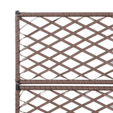 NNEVL Trellis Raised Bed with 3 Pots 83x30x130 cm Poly Rattan Brown