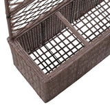 NNEVL Trellis Raised Bed with 3 Pots 83x30x130 cm Poly Rattan Brown