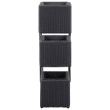 NNEVL Garden Raised Beds 3 pcs Poly Rattan Black