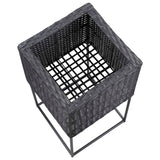NNEVL Garden Raised Beds 3 pcs Poly Rattan Black