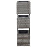 NNEVL Garden Raised Beds 3 pcs Poly Rattan Grey