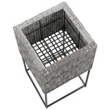 NNEVL Garden Raised Beds 3 pcs Poly Rattan Grey