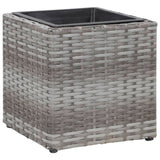 NNEVL Garden Raised Beds 3 pcs Poly Rattan Grey