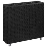 NNEVL Garden Raised Bed with 4 Pots 80x22x79 cm Poly Rattan Black