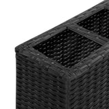 NNEVL Garden Raised Bed with 4 Pots 80x22x79 cm Poly Rattan Black