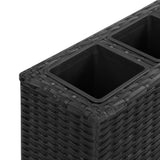 NNEVL Garden Raised Bed with 4 Pots 80x22x79 cm Poly Rattan Black