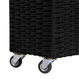 NNEVL Garden Raised Bed with 4 Pots 80x22x79 cm Poly Rattan Black
