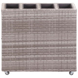 NNEVL Garden Raised Bed with 4 Pots 80x22x79 cm Poly Rattan Grey