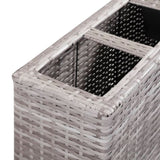 NNEVL Garden Raised Bed with 4 Pots 80x22x79 cm Poly Rattan Grey