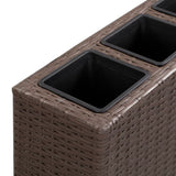 NNEVL Garden Raised Bed with 4 Pots 80x22x79 cm Poly Rattan Brown