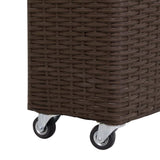 NNEVL Garden Raised Bed with 4 Pots 80x22x79 cm Poly Rattan Brown