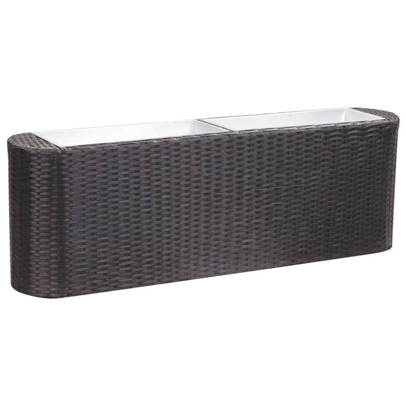 NNEVL Garden Raised Bed 120x24x40 cm Poly Rattan Black
