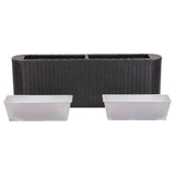NNEVL Garden Raised Bed 120x24x40 cm Poly Rattan Black