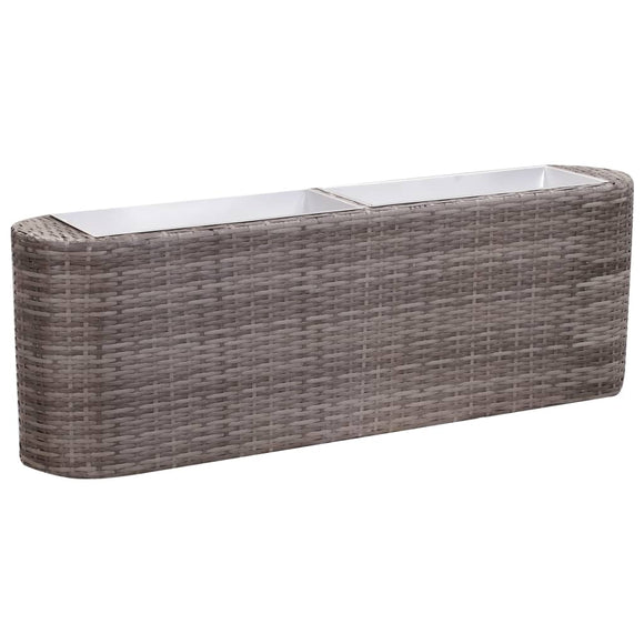NNEVL Garden Raised Bed 120x24x40 cm Poly Rattan Grey