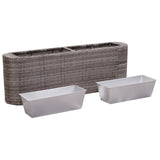 NNEVL Garden Raised Bed 120x24x40 cm Poly Rattan Grey