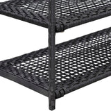 NNEVL Shoe Rack Black 50x30x120 cm Poly Rattan