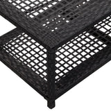 NNEVL Shoe Bench Black 80x40x30 cm Poly Rattan