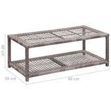 NNEVL Shoe Bench Grey 80x40x30 cm Poly Rattan