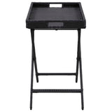 NNEVL Folding Table Black 80x45x75 cm Poly Rattan