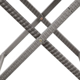 NNEVL Folding Table Grey 80x45x75 cm Poly Rattan