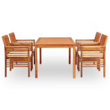 NNEVL 5 Piece Outdoor Dining Set with Cushions Solid Wood Acacia