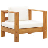 NNEVL 4 Piece Garden Lounge Set with Cushions Cream Solid Acacia Wood